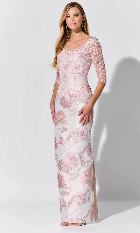 Must-Have Style Discounts Ivonne D ID324 - Embroided Quarter Sleeve Prom Gown