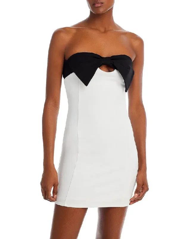 Women's Fashion Hotspots L - fore b&w bow mini dress