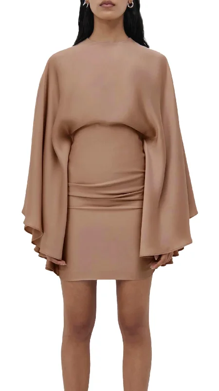 Graceful Cut Kadence Dress In Latte