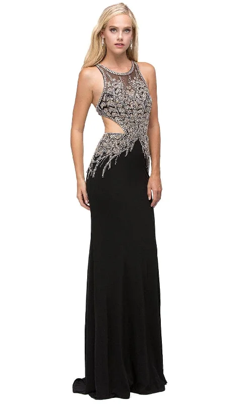 Cozy Chic Promotions Dancing Queen 9736 - Cut Out Jewel Neck Prom Gown