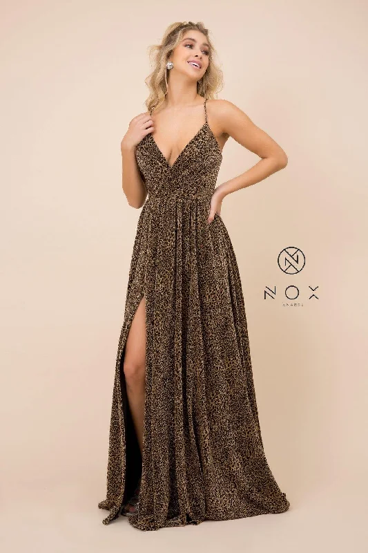 Comfort Meets Fashion Long Leopard Print Prom Dress Evening Gown