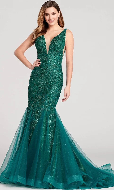 New Arrivals Ellie Wilde EW22047 - Embroidered Trumpet Evening Gown