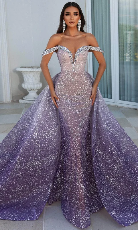 Versatile Wardrobe Essentials Portia and Scarlett PS23034 - Off Shoulder Overskirt Prom Gown