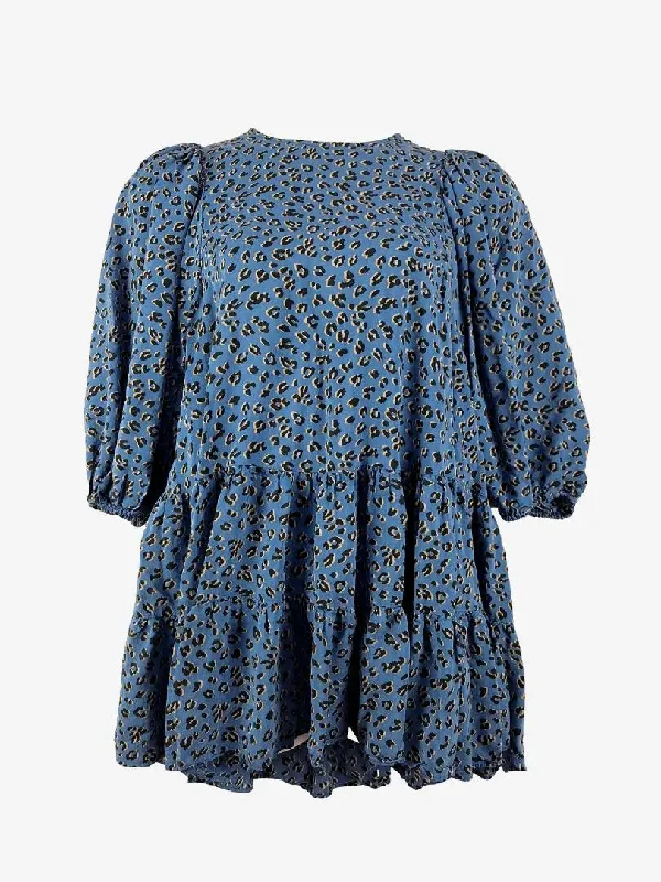 Budget-Friendly Fashion Zara Animal Print Tiered Mini Dress Size L