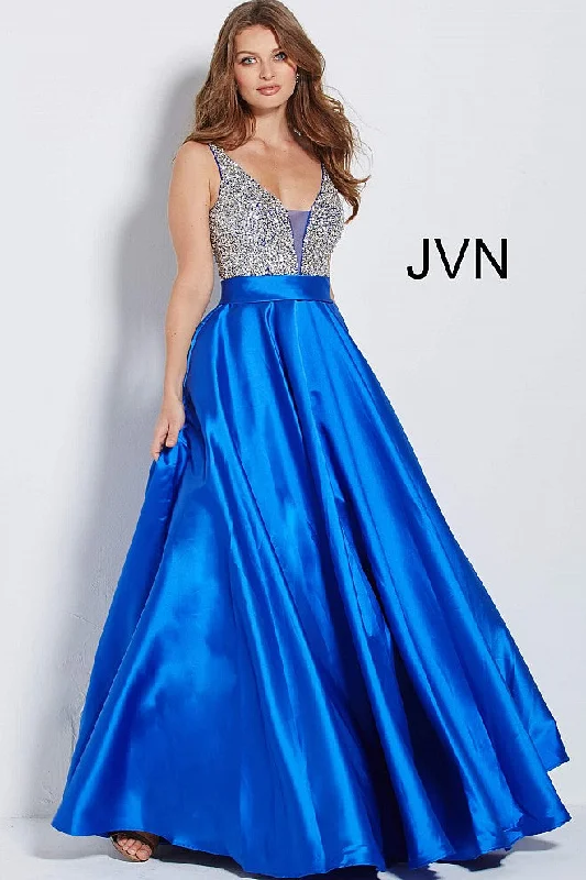 Discover Now Jovani JVN 55754 Size 6 Royal Beaded A Line Ballgown Prom Dress V Neck