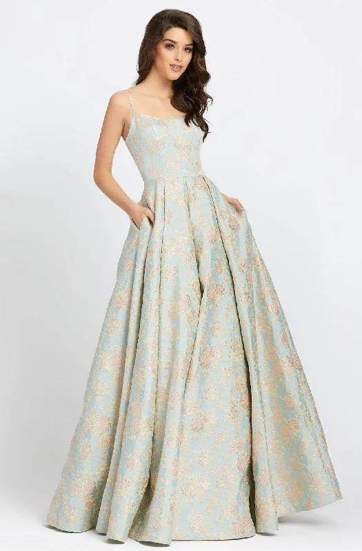 Hot Items Ieena Duggal - Spaghetti Strap Beaded Floral Ballgown 26117I - 1 pc Pastel Dream In Size 2 Available