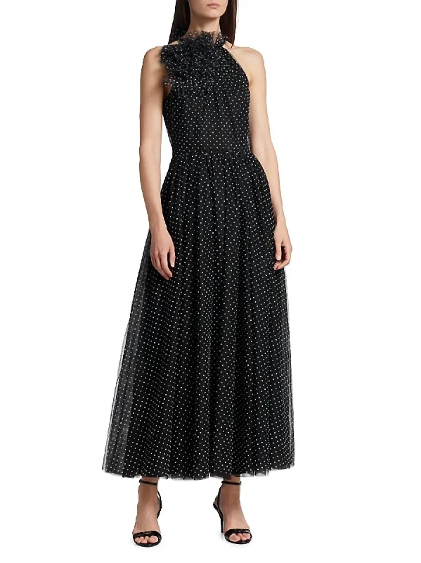 Bold Fashion Liliana Tulle Dress In Black/white