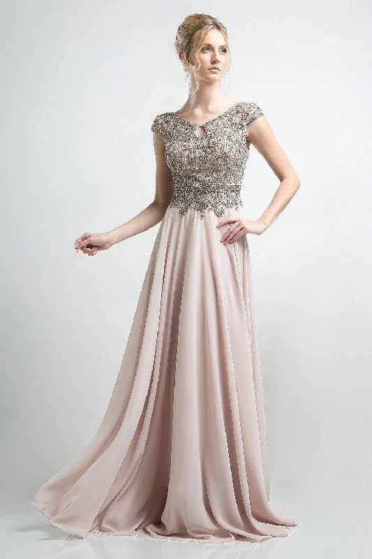 Casual Yet Chic Sales Cinderella Divine CR721 Long Champagne Formal Evening Dress