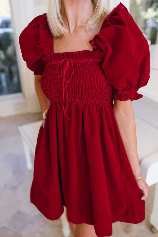 Plus Size Women’s Fashion Hadlee Mini Dress - Red