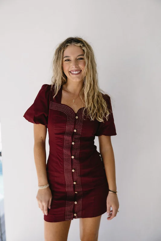 Mega Sales Harper Mini Dress - Burgundy