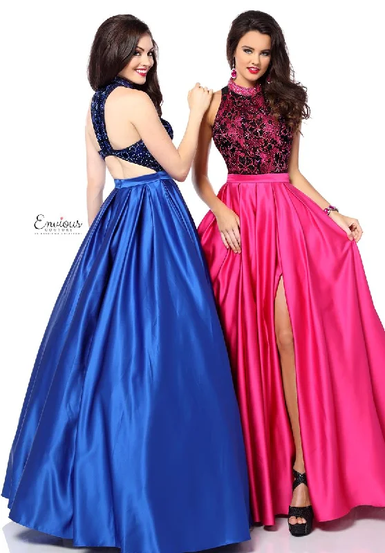 Best Sellers Envious Couture 18104 in stock 16 Royal/Black Prom Dress Pageant Gown