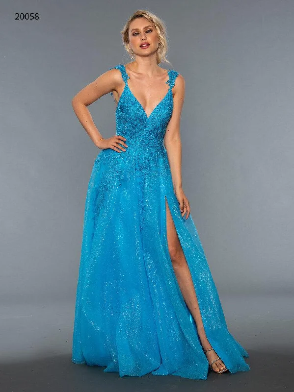 Stylish Women’s Clothes for Work and Play Stella Couture 20058 Size 6 Blue Long Lace Shimmer V Neck formal Prom Dress Pageant Gown