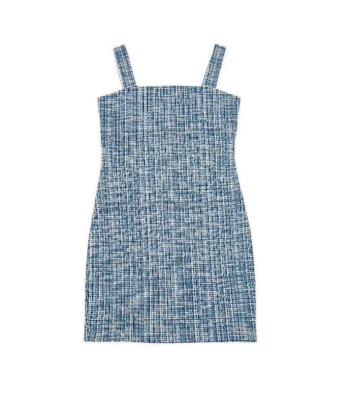 Outfits For Girls By Debra Girls Cara Navy Plaid Straight Strap Dress
