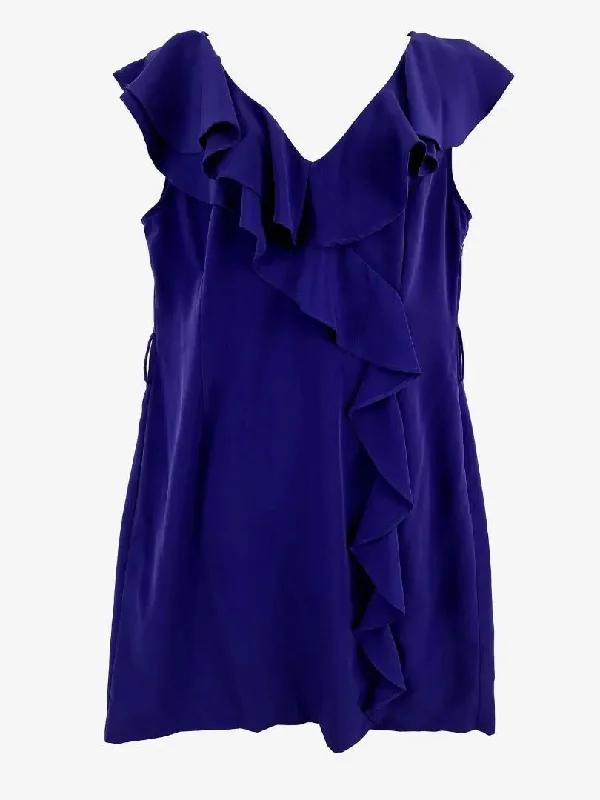 Exclusive Discount Wayne Cooper Indigo Ruffle Mini Dress Size 14