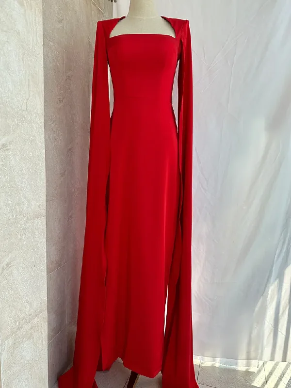 Elegant Style Party Evening Dresses Women Casual Strapless Red Banquet Maxi Wedding Dresses for Female Y4991