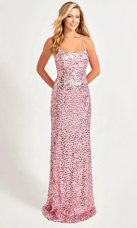 Latest Trends Faviana 11033 - Scoop Floral Sequin Prom Gown