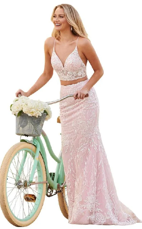 Relaxed Style Rachel Allan Prom Long Two Piece Formal Gown 7072CL
