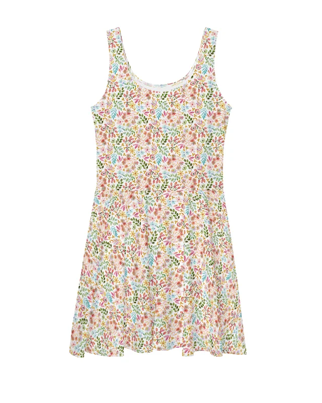 Early Bird Offer Garden Gala Floral Scoop Neck Tank Dress