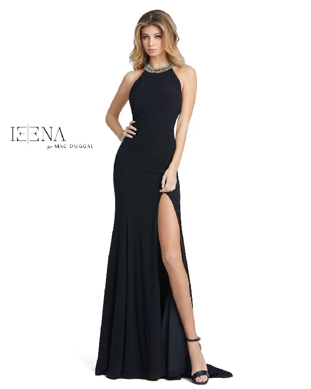 Fashion Frontiers Mac Duggal 25572 Long Formal Halter Prom Dress