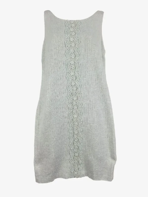 Trendy Pulse Karl Lagerfeld Ice Blue Broderie Textured Shift Mini Dress Size 8