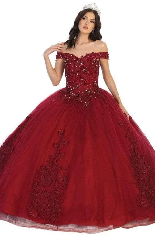 Essentials On Sale May Queen - Floral Appliqued Prom Ballgown LK136