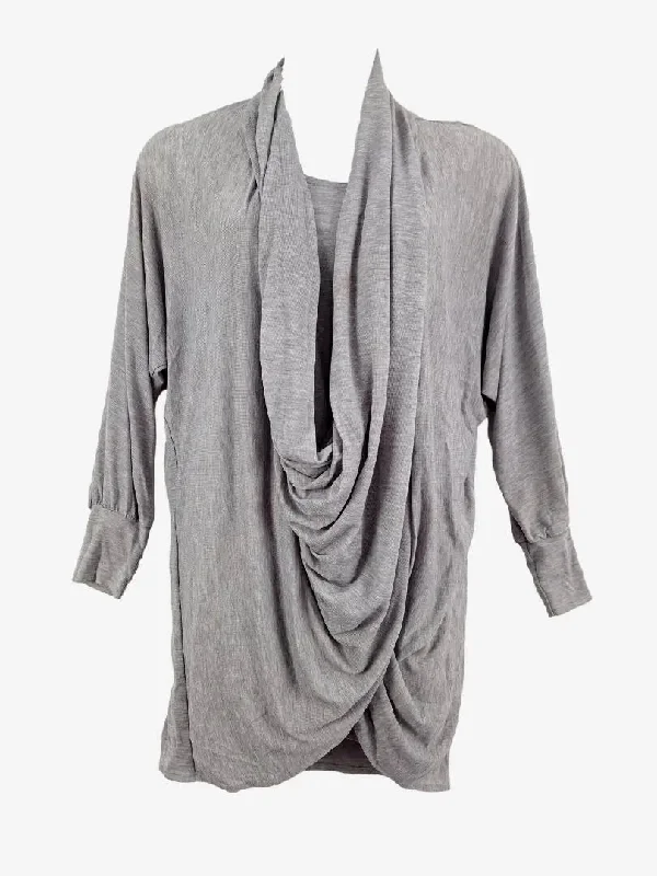 Enjoy Discount La Strada Soft Grey Drape Mini Dress Size M