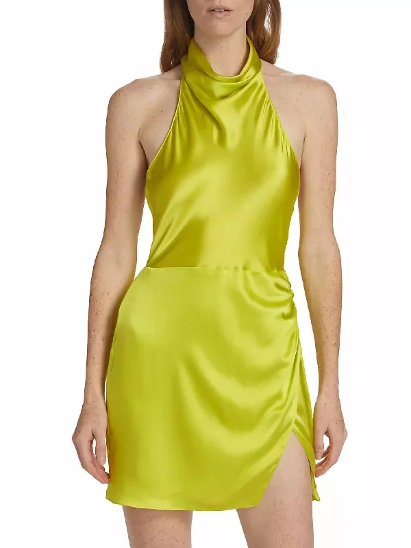 Women's Office Attire Joanne Silk Dress In Lime