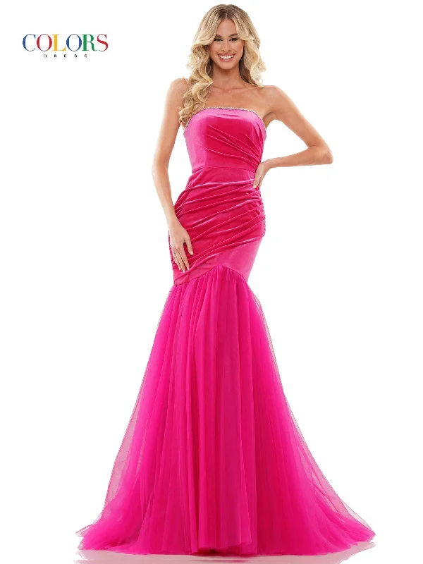 Athleisure Style Sale Colors 2886 Colors Long Strapless Prom Dress