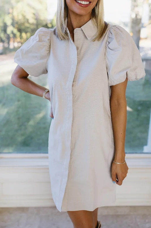 Casual Women’s Clothing Giada Mini Dress - Oatmeal