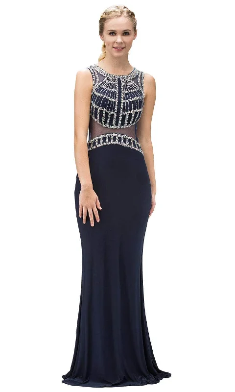 Feminine Style Promotions Dancing Queen 9230 - Illusion Back Sheath Prom Gown