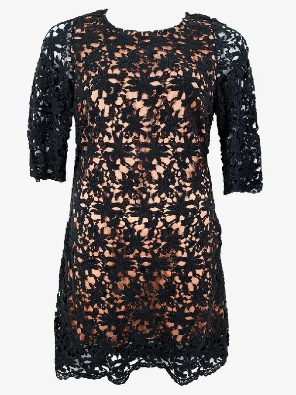 Chic Trend Collection Rodeo Show Nude Rose Lace Mini Dress Size 12