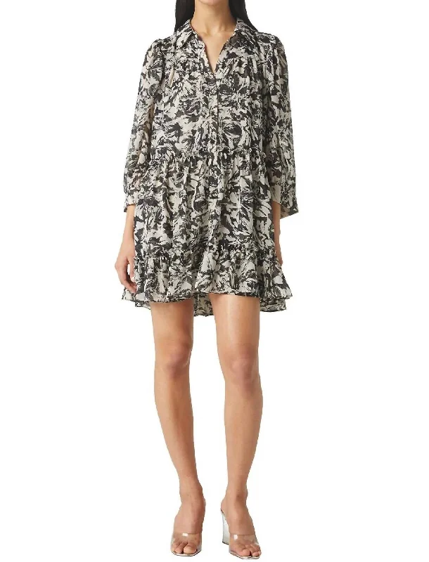 Quality Driven Apparel Mita Dress In Tonal Abstract