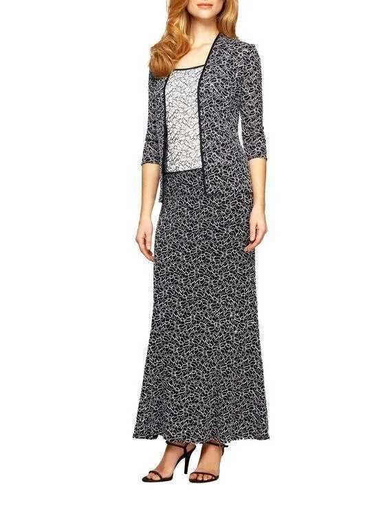 Chic Women’s Clothing for Work and Travel Alex Evenings AE112973 Formal Long Dress with Jacket