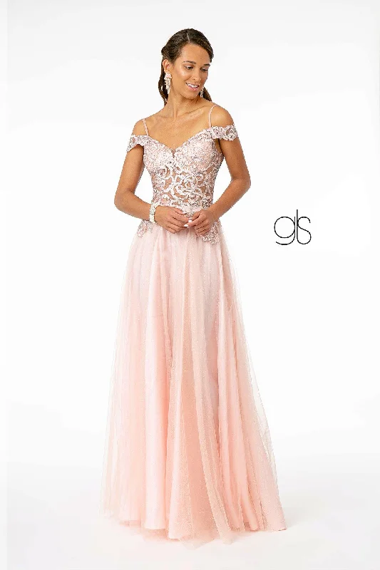 Dive Into Trendy Women's Fashion Sheer Bodice Mesh A-Line Long Prom Dress
