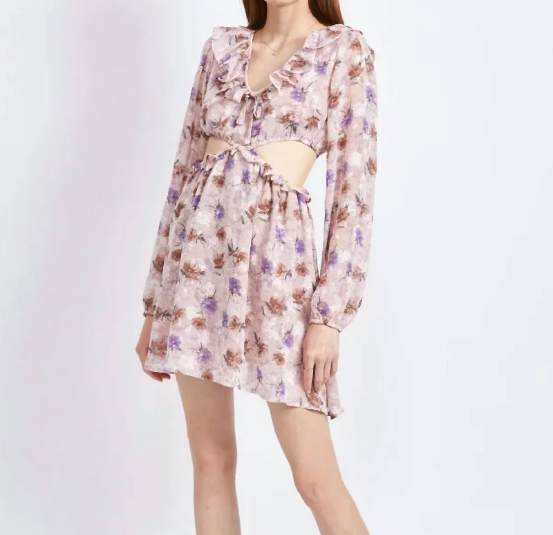 Unleash Your Style Brenna Cut Out Dress In Lilac