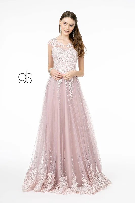 Trendsetter's Closet Embroidery Embellished MeshProm Long Dress