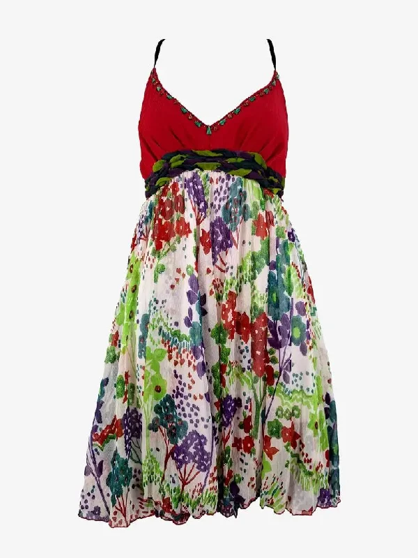 Limited Stock, Big Sale Uttam London Forest Blossom Boho Mini Dress Size M