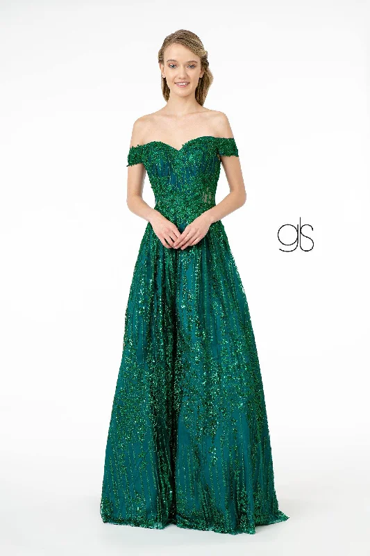 Trendy Urban Attire Glitter Embellished A-Line Prom Long Dress
