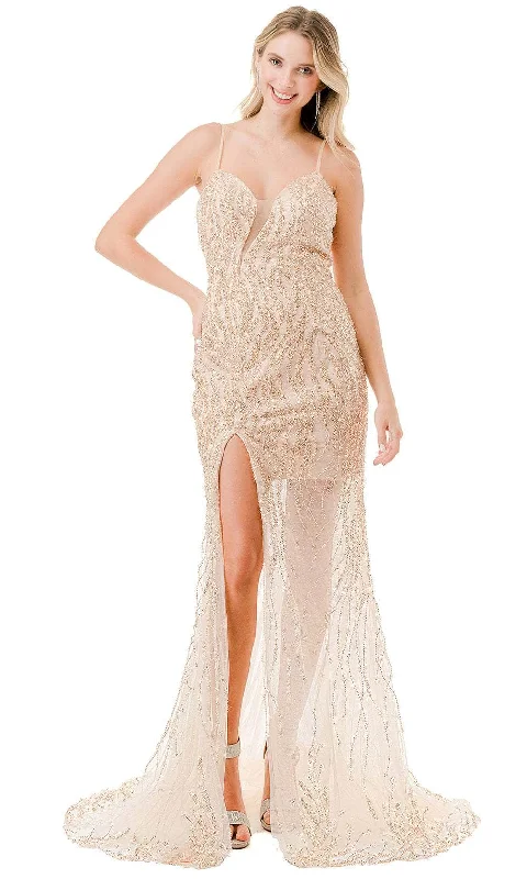 Contemporary Casual Deals Aspeed Design L2860B - Beaded See-Through Skirt Evening Gown