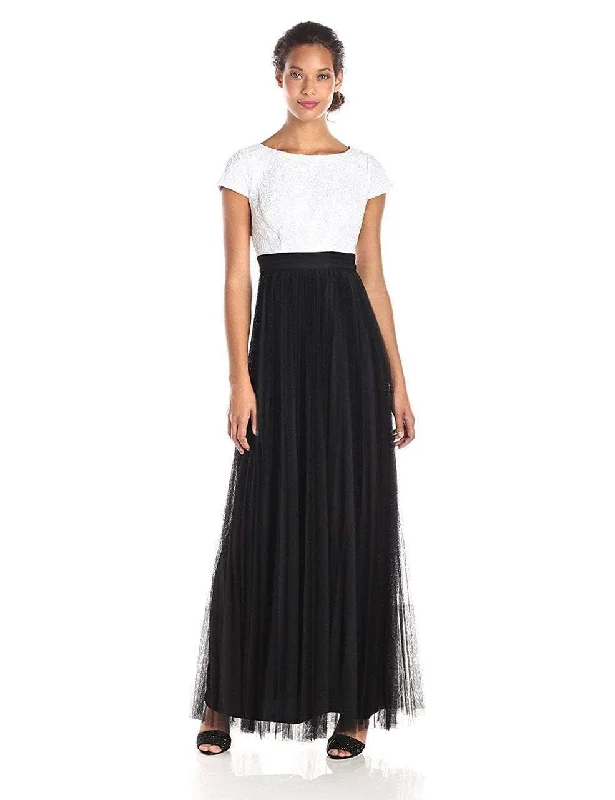 Laid-Back Fashion Offers Adrianna Papell - 81907380 Floral Lace Pleated A Line Dress