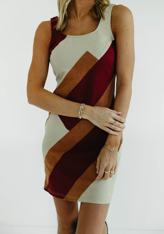 Mega Sale Isla Mini Dress - Beige/Combo