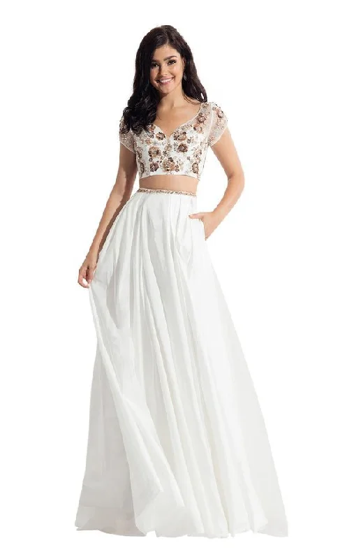 High End Fashion Rachel Allan Prom Two Piece Formal Long Gown 6131CL