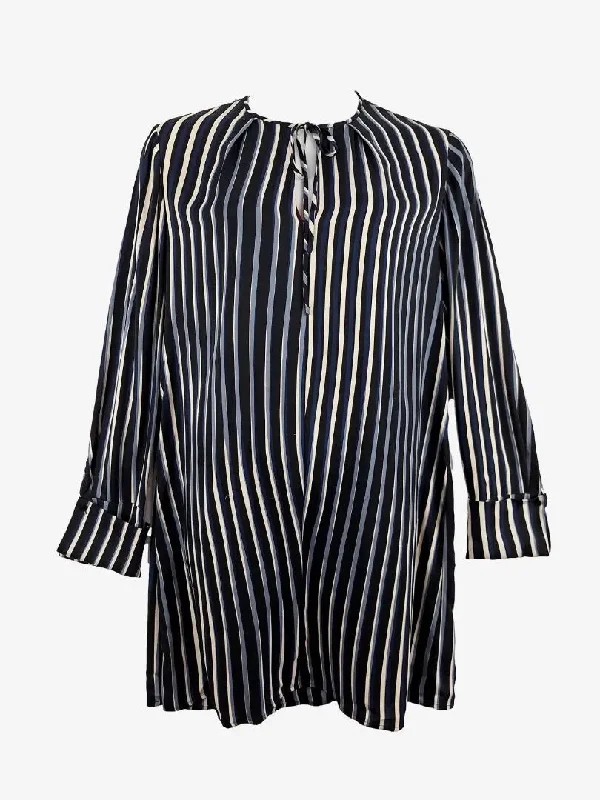 Shop The Hottest Deals Diane von Furstenberg Silk Blended Striped Shift Mini Dress Size 14