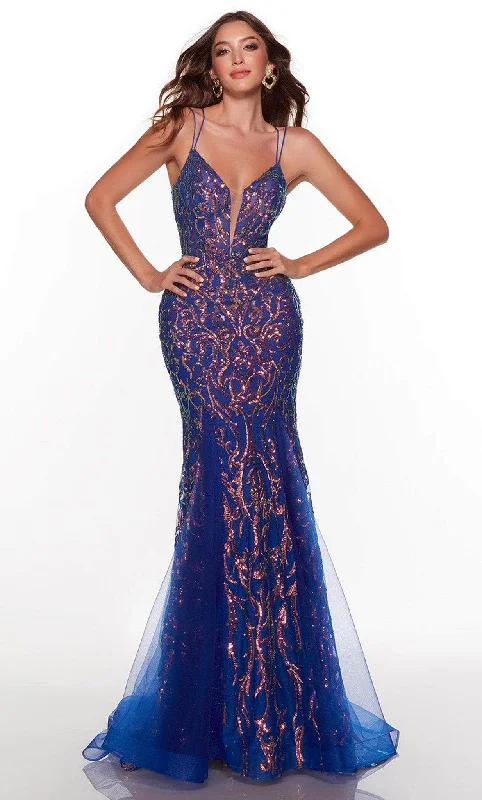 Style Breakthroughs Alyce Paris 61422 - Paisley Sequin Trumpet Evening Gown