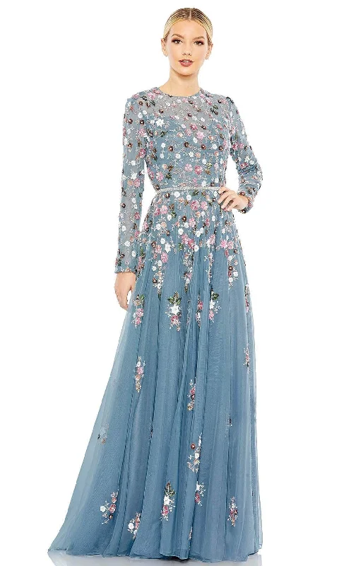 New Season Fashion Preview Sale Mac Duggal 5721 - Floral Long Sleeve Prom Gown