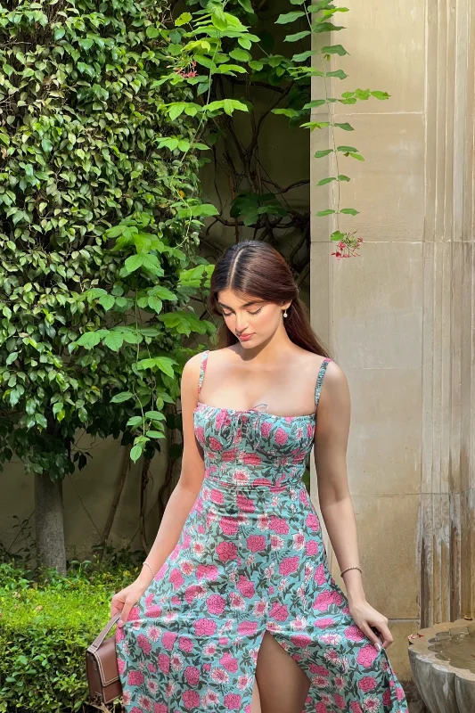 Women Clothes Aurora Printed Multicoloured Bustier Sundress