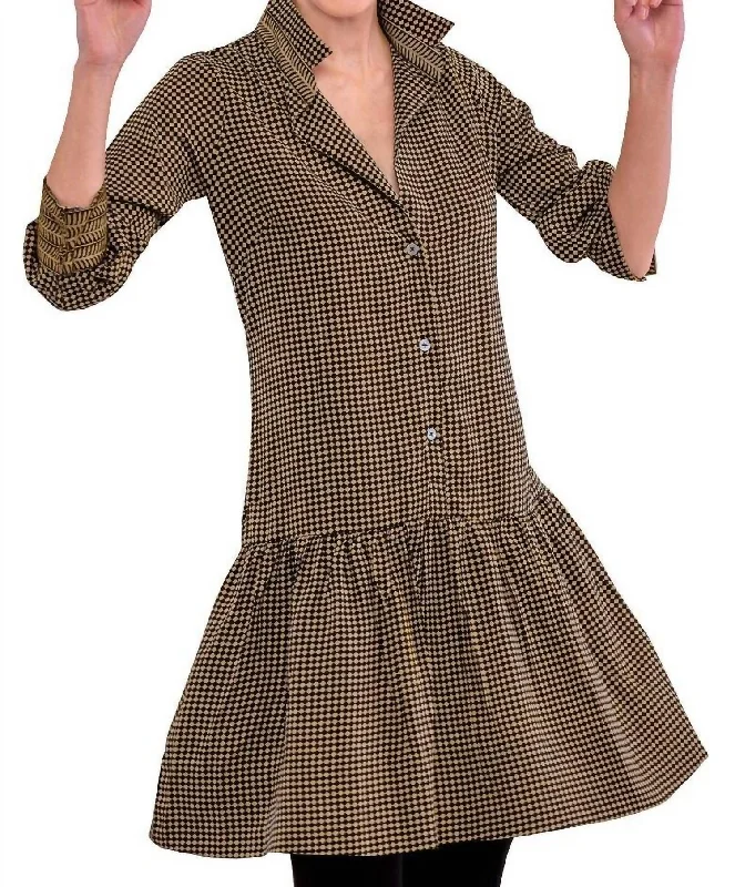 Wardrobe Upgrade So Sweet Dress - Checkmate In Black/khaki