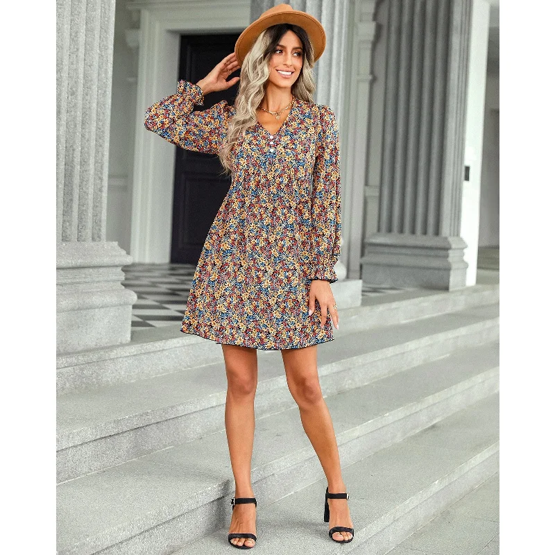 Best Online Boutiques For Women Tompkins Floral Asymmetrical Ruffle Dress - FINAL SALE