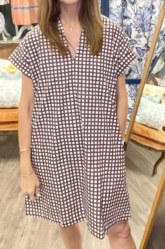 Best Sellers Nancy Dress Tiny Check In White