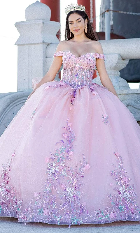 New Season Fashion Preview Cinderella Couture 8125J - 3D Floral Embellished Ballgown